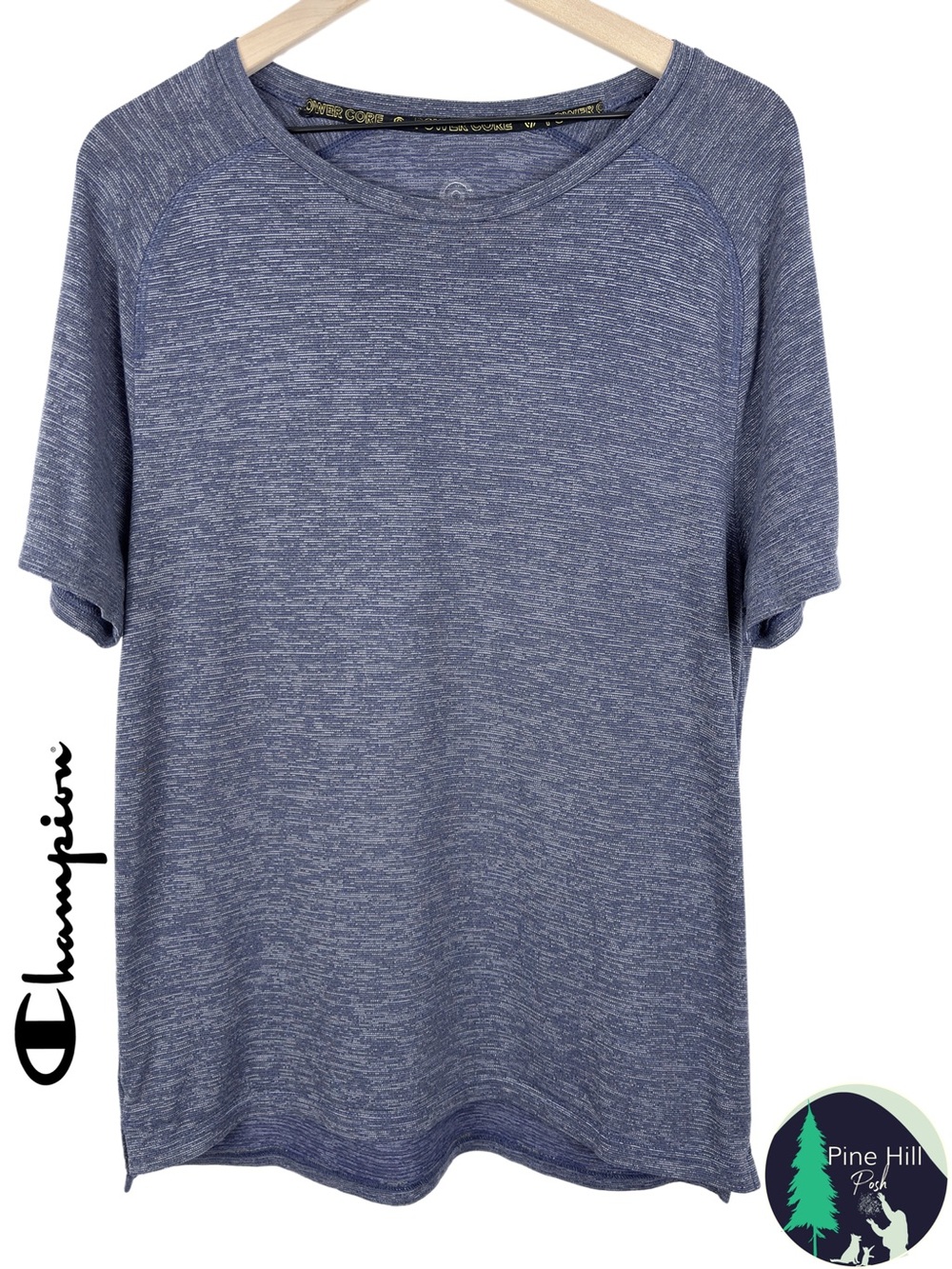 Champion C9 Athletic Shirt Mens Medium Gray Blue Heather Stretch Performance